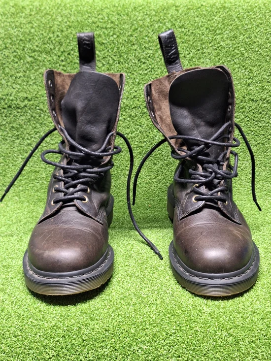Dr. Martens Brown Leather 8-Eye Lace-Up Boots - Picture 3 of 16